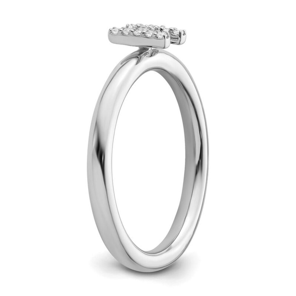 Kazi Luxury 14k White Gold Stackable Diamond Init… - image 6
